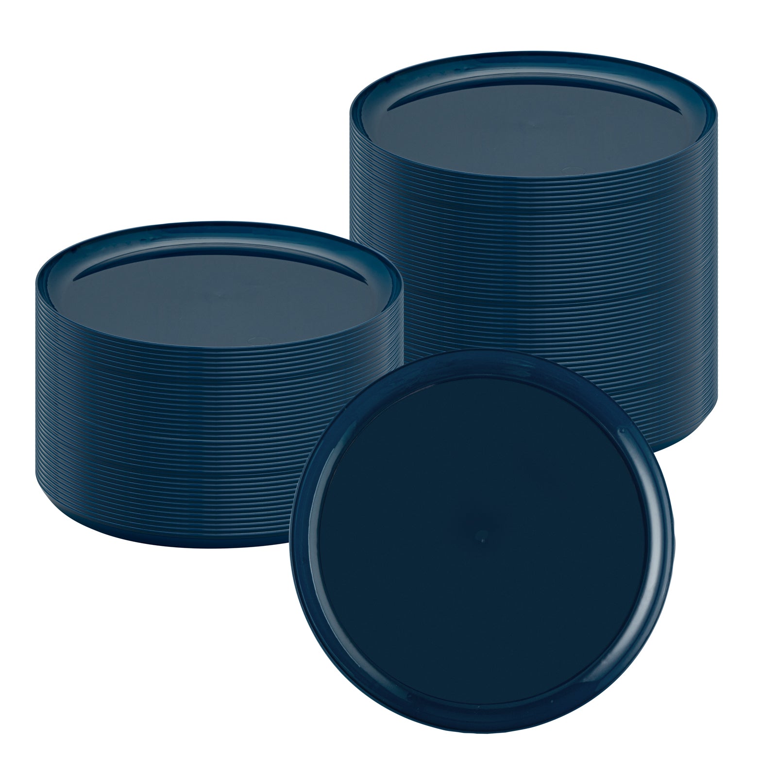 Moderna Round Midnight Blue Plastic Plate - 10 3/4" x 10 3/4" x 1/2" - 200 count box