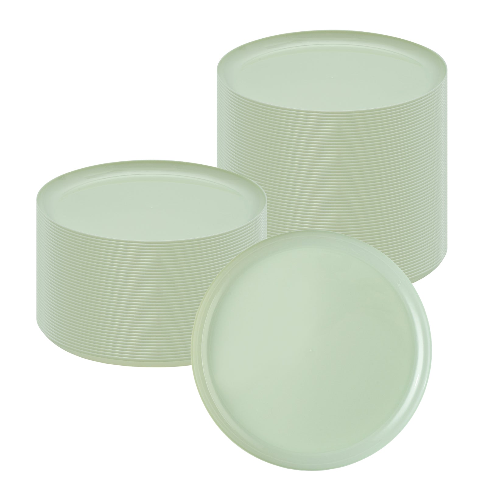 Moderna Round Mint Green Plastic Plate - 10 3/4" x 10 3/4" x 1/2" - 200 count box