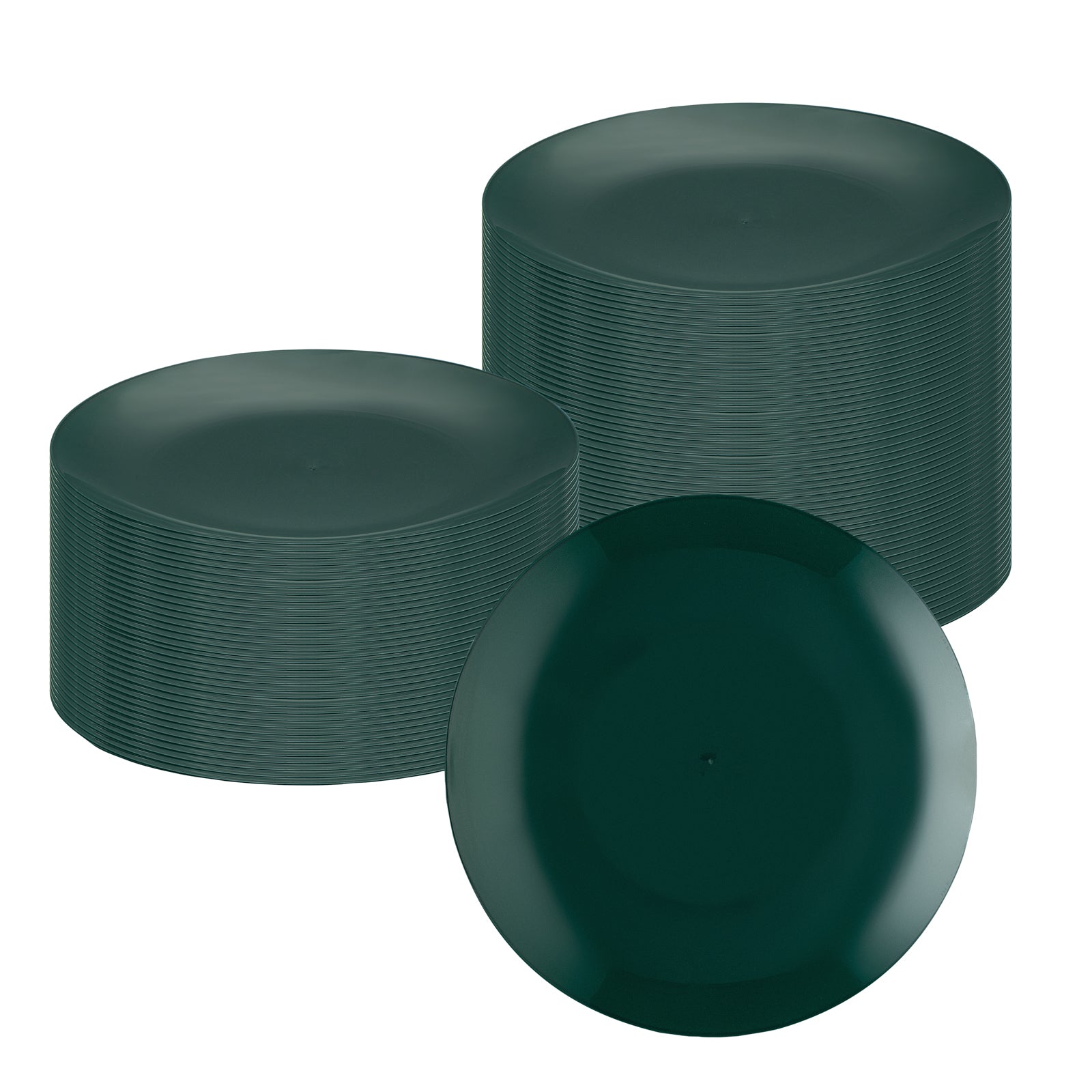 Moderna Round Forest Green Plastic Plate - 10 1/4" x 10 1/4" x 3/4" - 200 count box