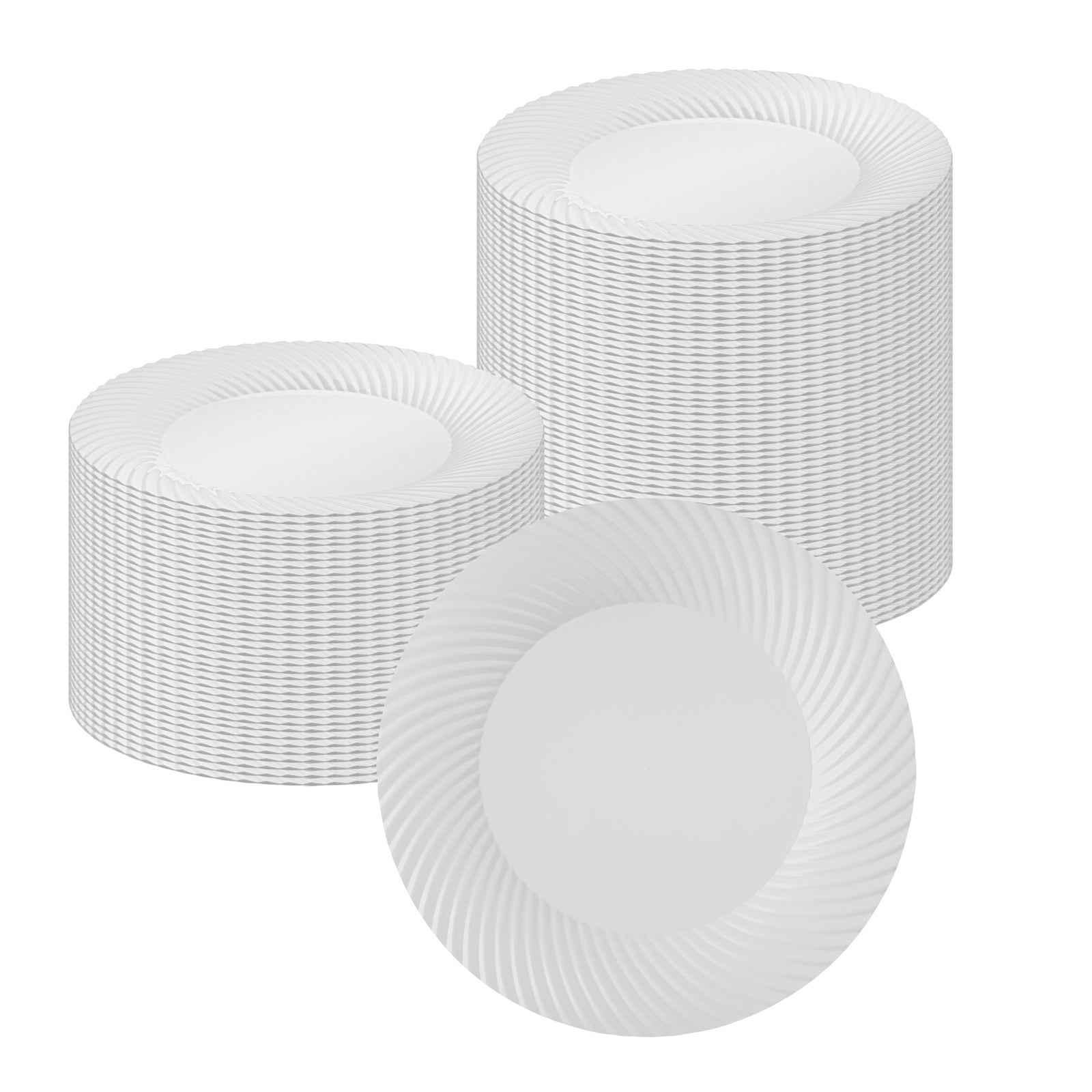 Moderna Round White Plastic Wave Plate - 7" x 7" x 1/2" - 200 count box