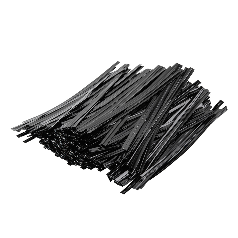 Bag Tek Black Metallic Twist Tie / Bag Tie - 4" - 500 count box