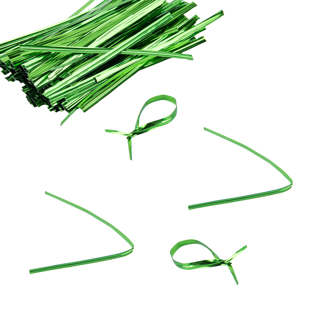 Bag Tek Green Metallic Twist Tie / Bag Tie - 4" - 500 count box