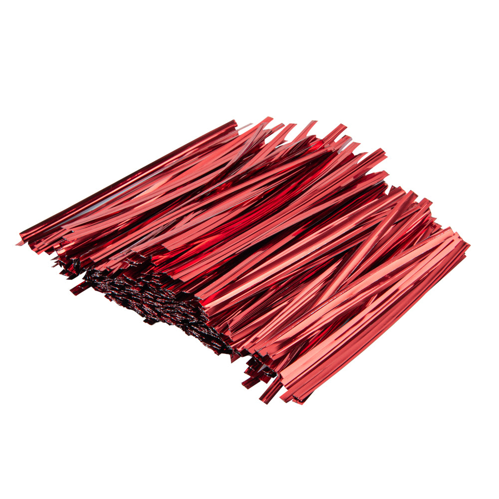 Bag Tek Red Metallic Twist Tie / Bag Tie - 4" - 500 count box