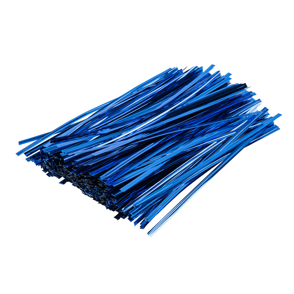 Bag Tek Blue Metallic Twist Tie / Bag Tie - 6" - 500 count box