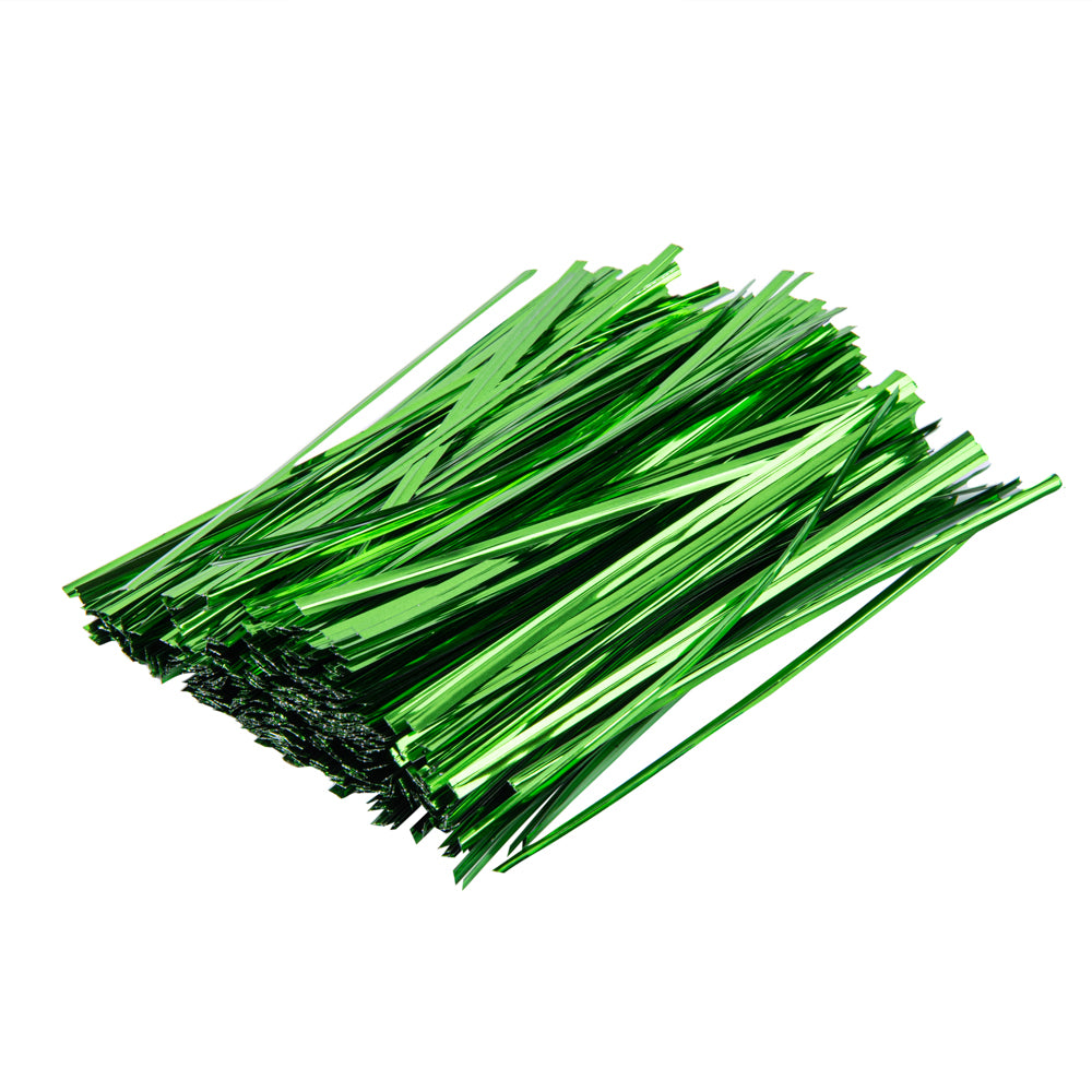 Bag Tek Green Metallic Twist Tie / Bag Tie - 6" - 500 count box