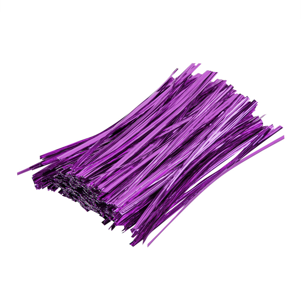 Bag Tek Purple Metallic Twist Tie / Bag Tie - 6" - 500 count box