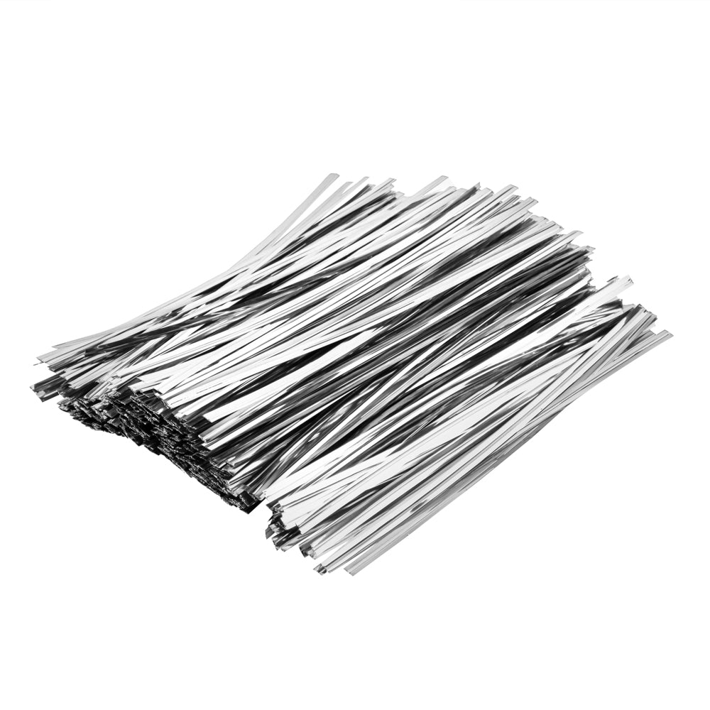 Bag Tek Silver Metallic Twist Tie / Bag Tie - 6" - 500 count box