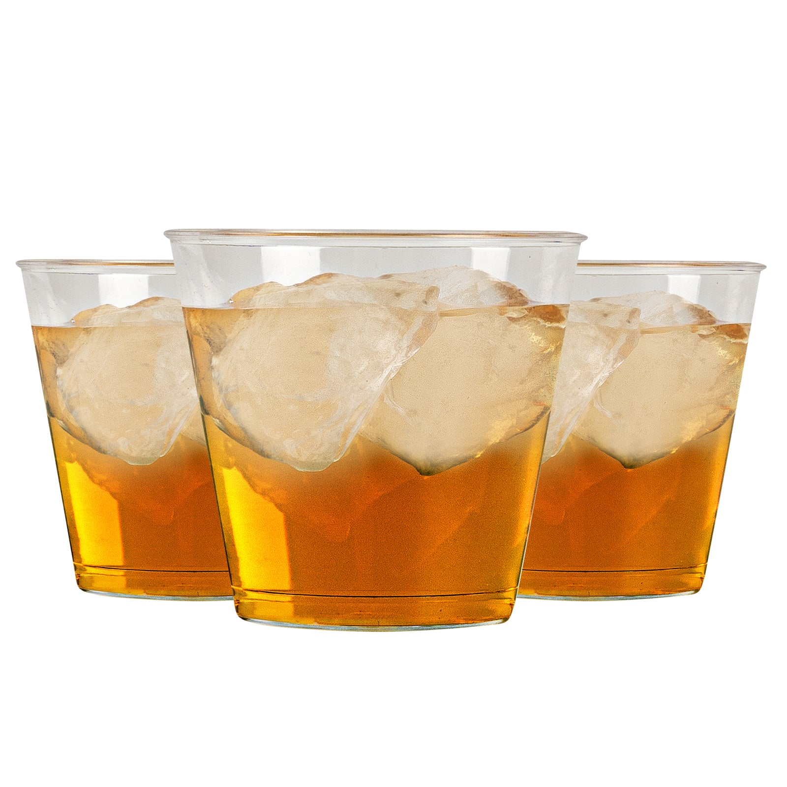 RW Base 1 oz Clear Plastic Whiskey Glass - 1 3/4" x 1 3/4" x 1 1/2" - 500 count box