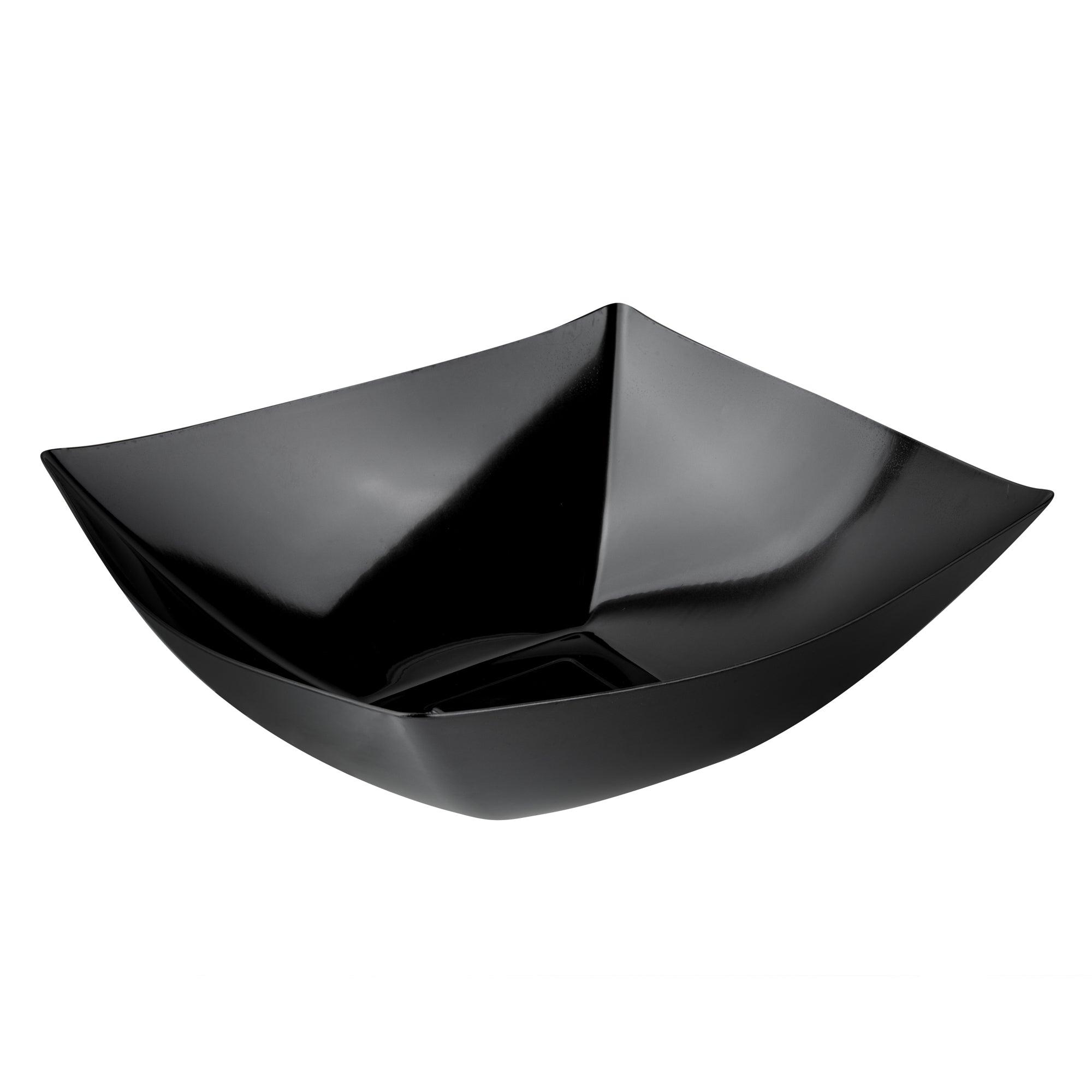 Moderna 128 oz Square Black Plastic Serving Bowl - 12" x 12" x 4" - 40 count box