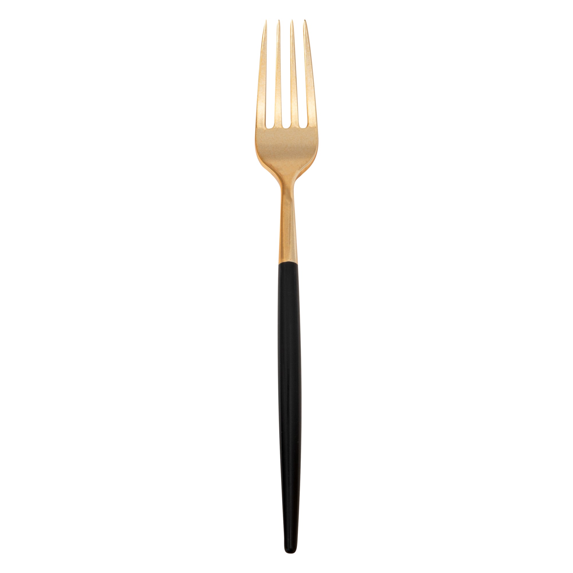 Moderna Gold Plastic Fork - with Black Handle - 7 1/2" - 500 count box