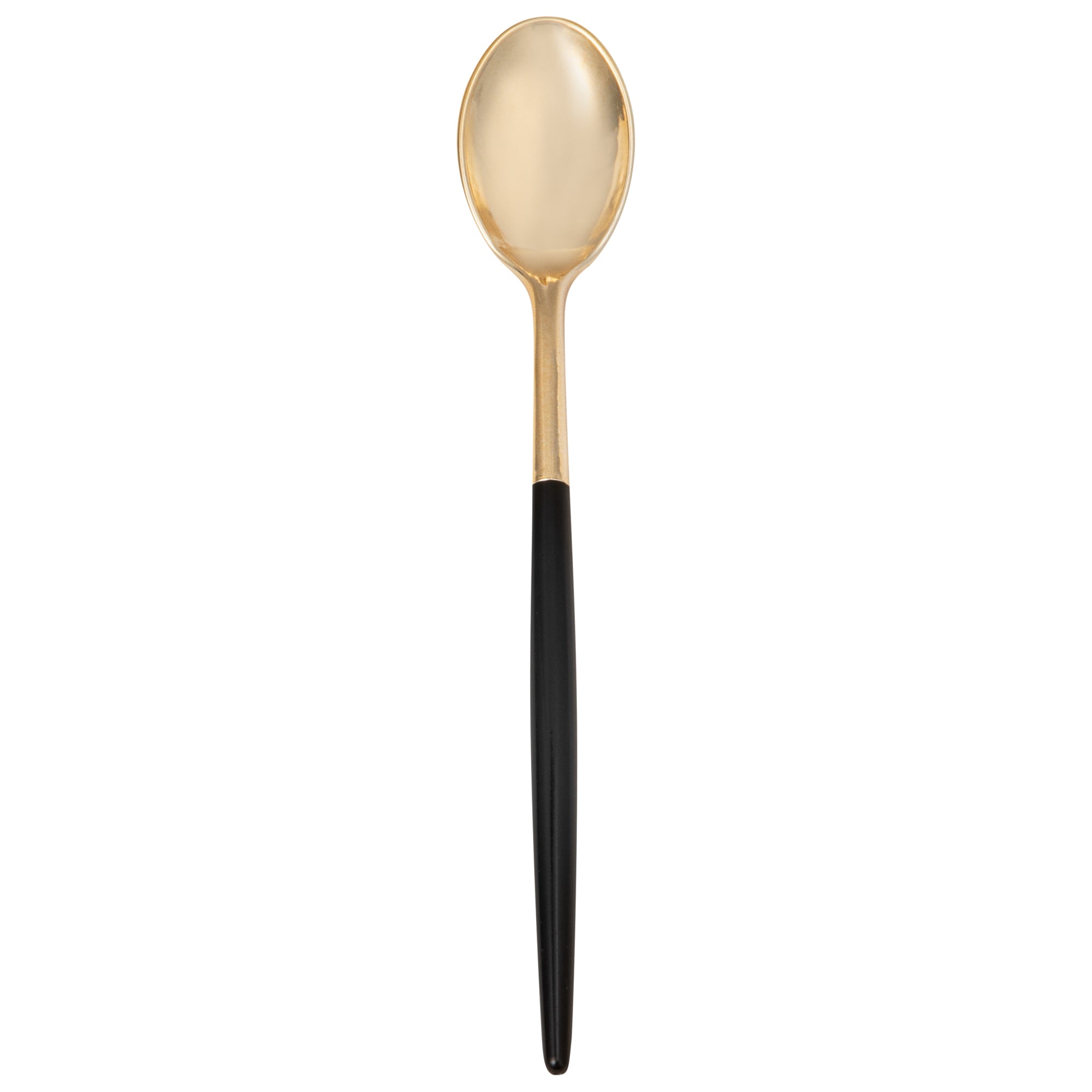 Moderna Gold Plastic Spoon - with Black Handle - 7 3/4" - 500 count box