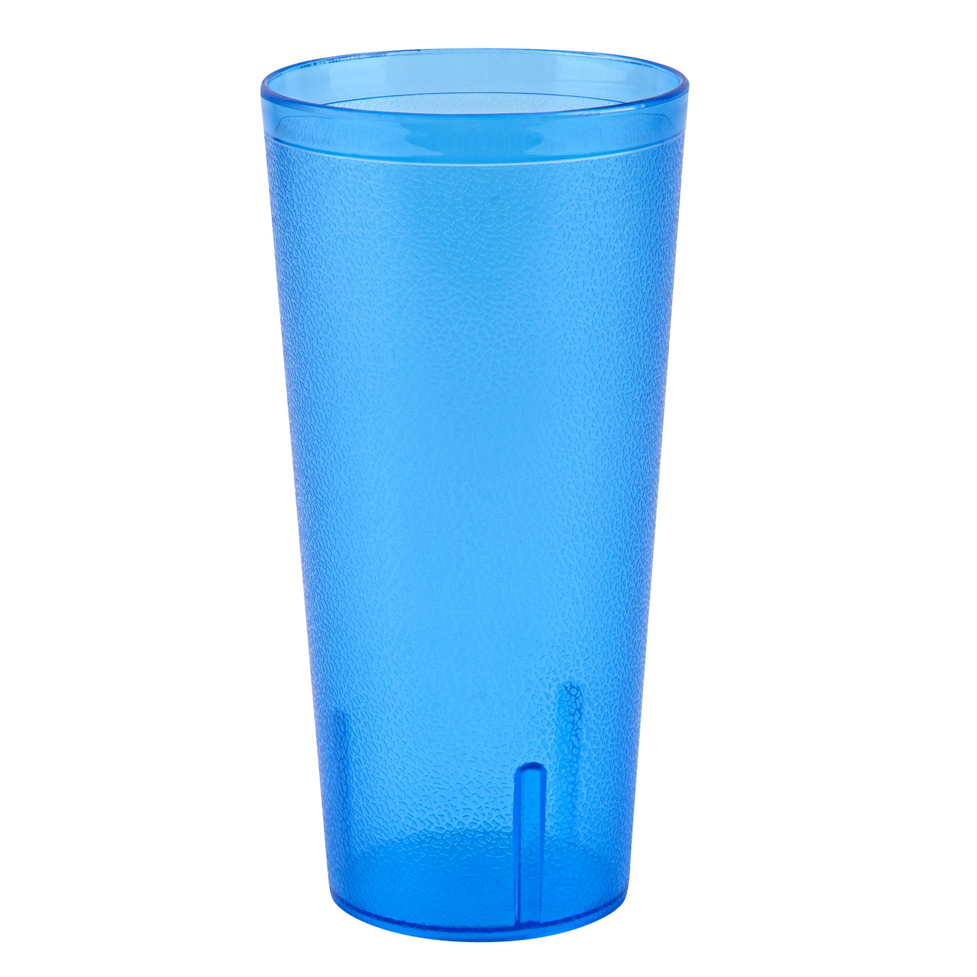 Bev Tek 24 oz Blue SAN Plastic Tumbler - Pebbled - 3 1/2" x 3 1/2" x 7" - 50 count box