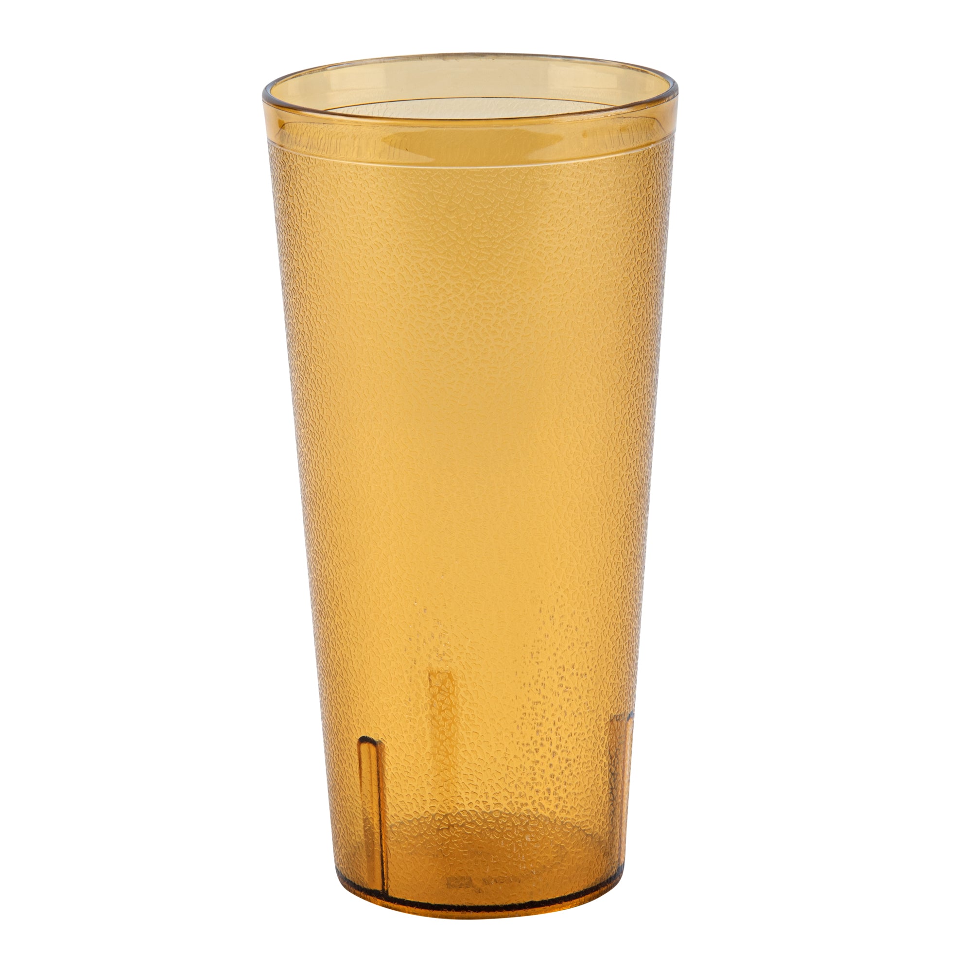 Bev Tek 24 oz Amber SAN Plastic Tumbler - Pebbled - 3 1/2" x 3 1/2" x 7" - 50 count box