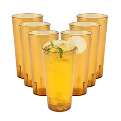 Bev Tek 24 oz Amber SAN Plastic Tumbler - Pebbled - 3 1/2