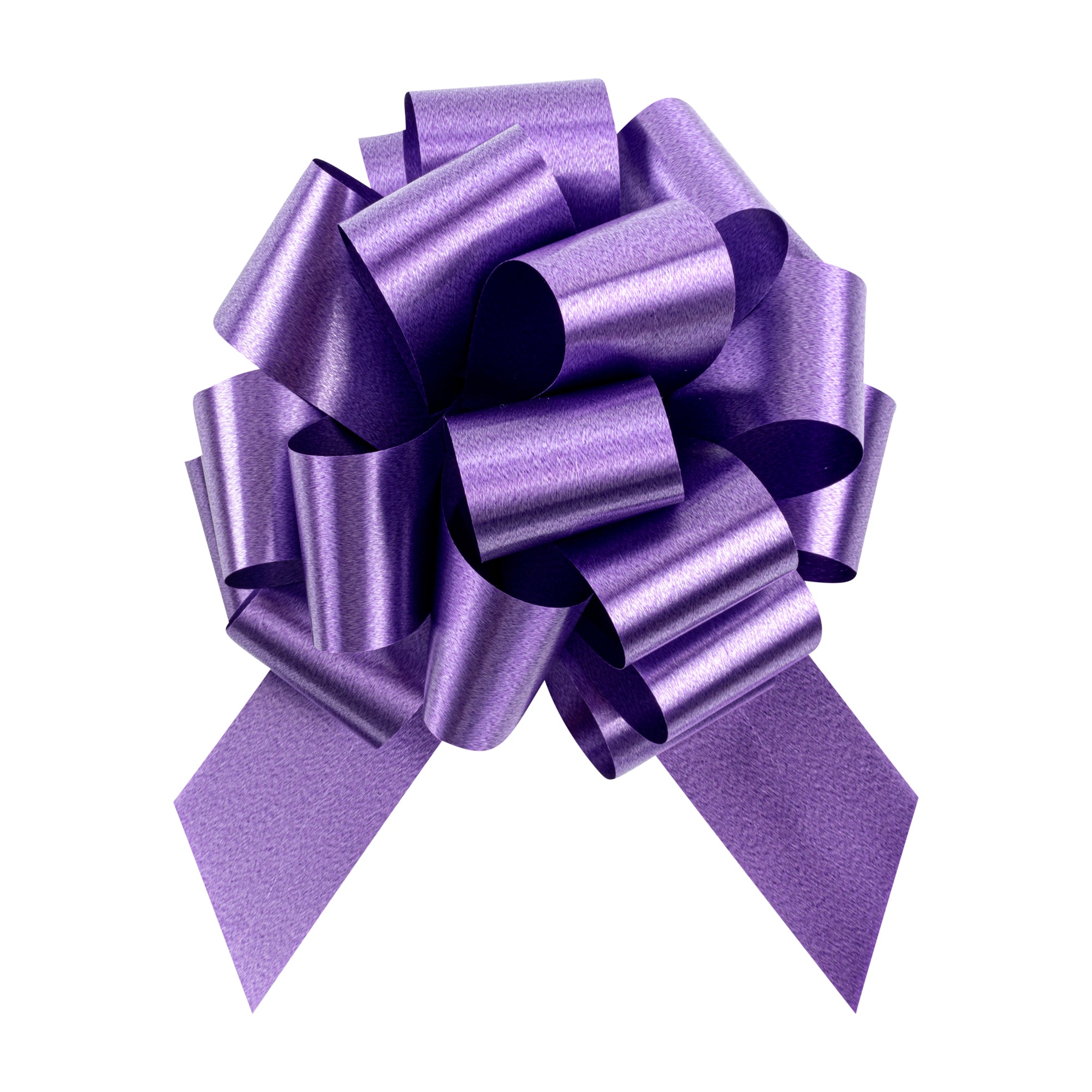 Gift Tek Purple Plastic Flora Satin Pull Bow - 5 1/2" - 1000 count box