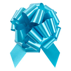 Gift Tek Teal Plastic Flora Satin Pull Bow - 5 1/2