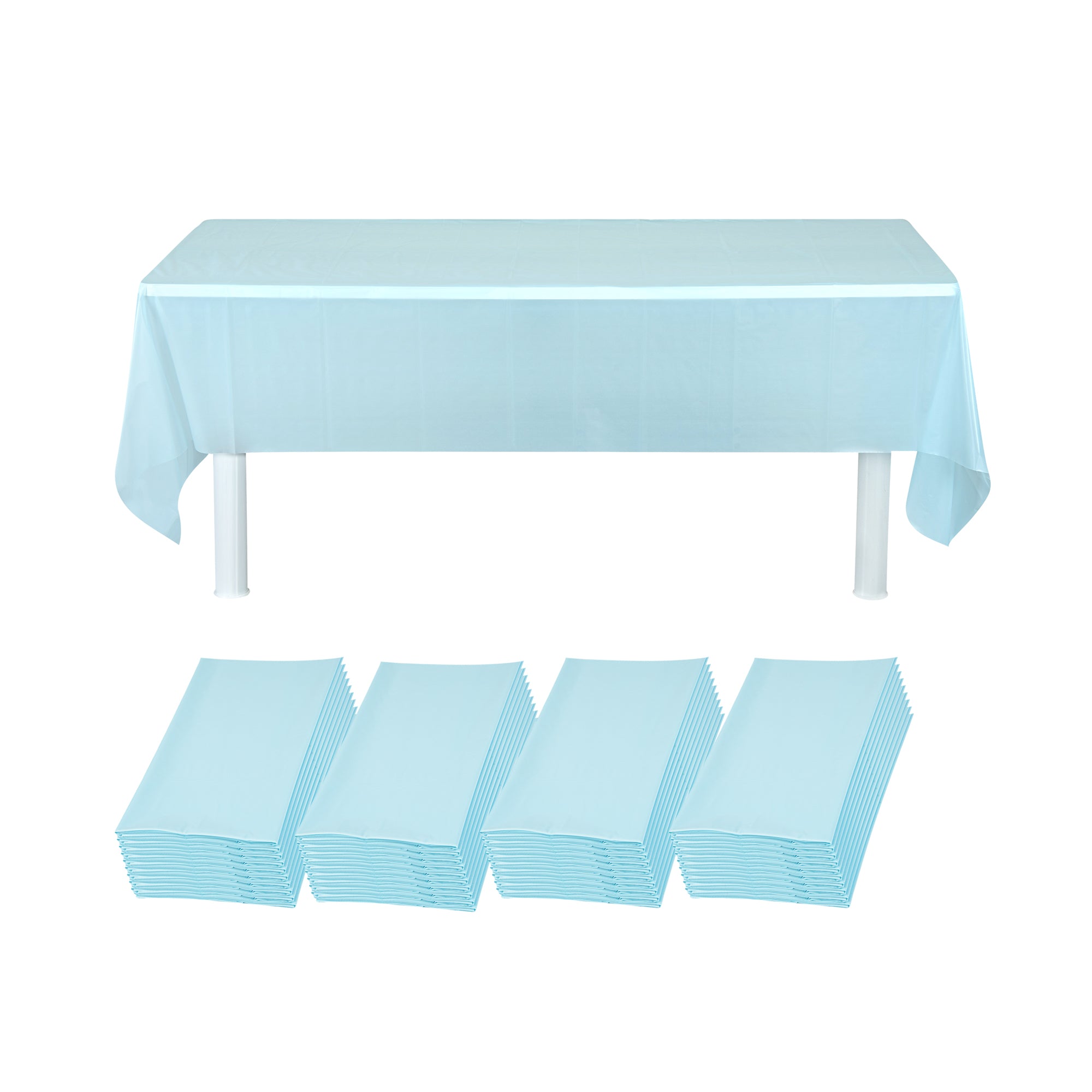 Table Tek Rectangle Blue Plastic Table Cover - 108" x 54" - 20 count box