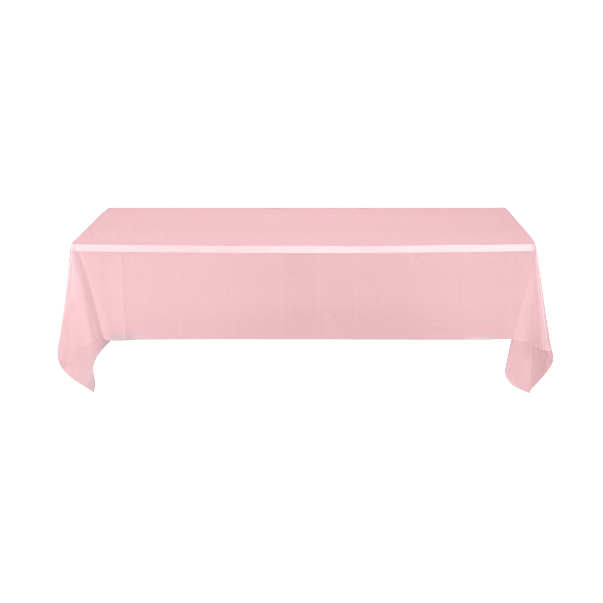 Table Tek Rectangle Pink Plastic Table Cover - 108" x 54" - 20 count box