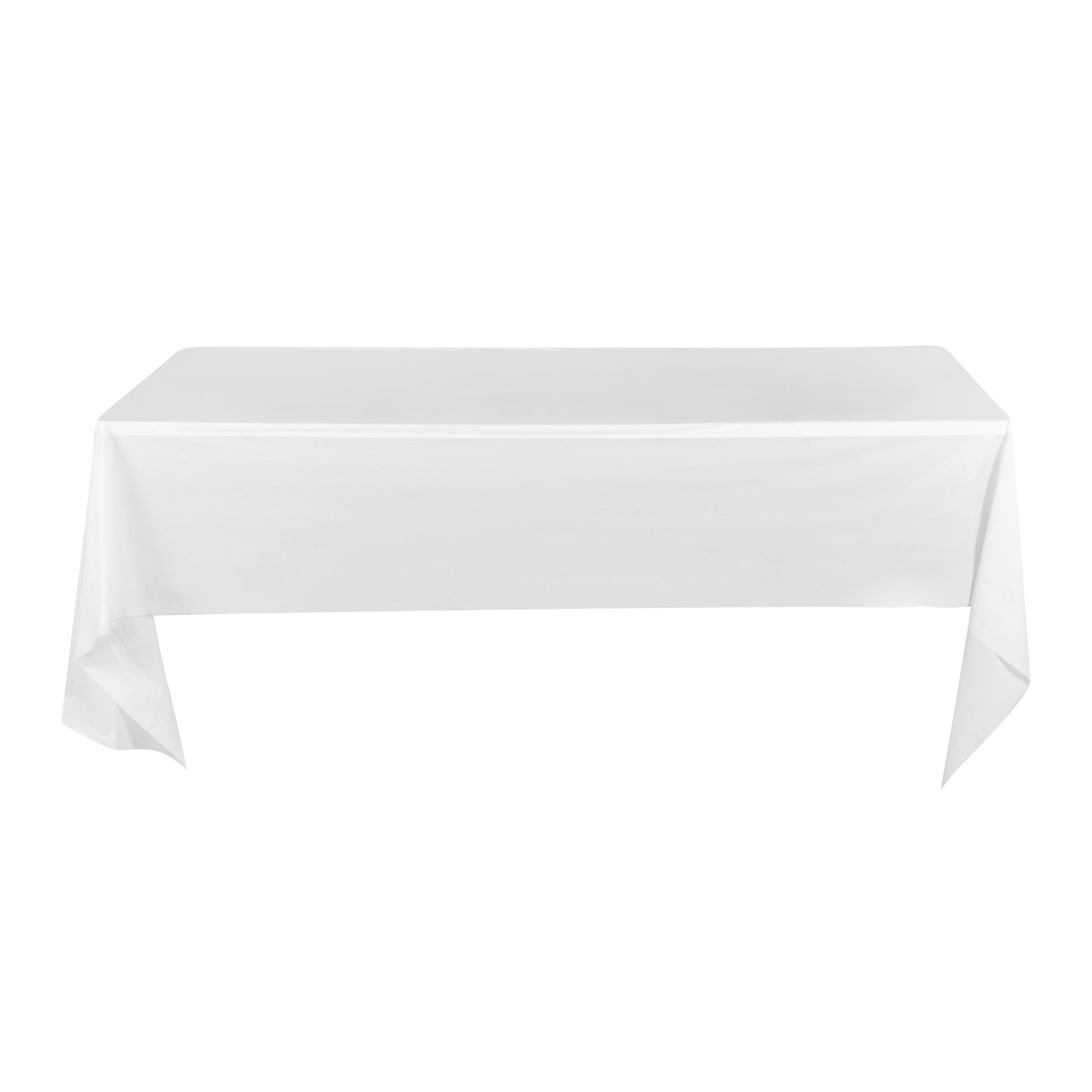 Table Tek Rectangle White Plastic Table Cover - 108" x 54" - 20 count box