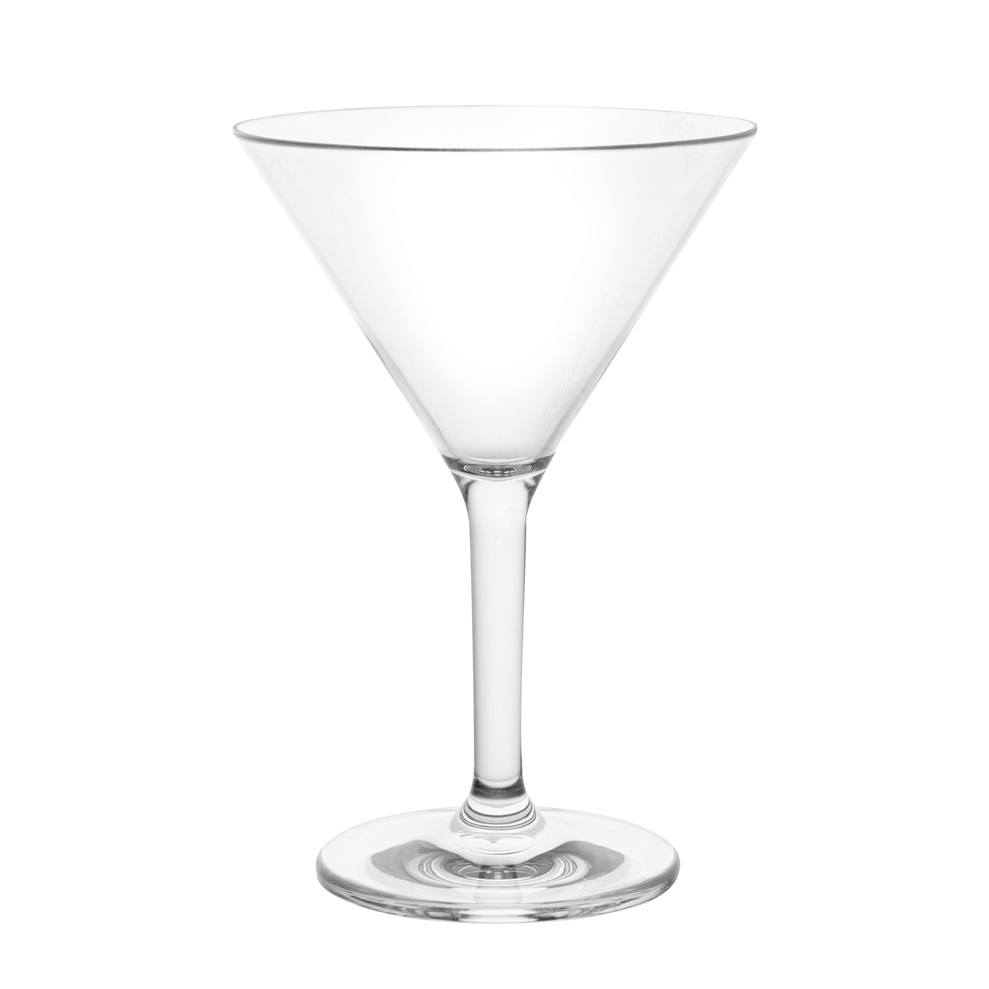 Bev Tek 10 oz Polycarbonate Cocktail Martini Glass - 4 1/2" x 4 1/2" x 6 1/2" - 24 count box