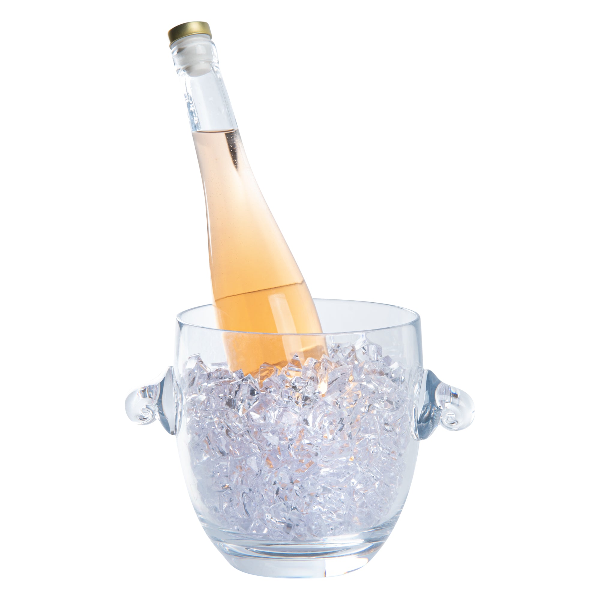 Bar Lux 2.1 qt Clear Plastic Ice / Champagne Bucket - 8 3/4" x 6 1/2" x 6 1/4" - 12 count box