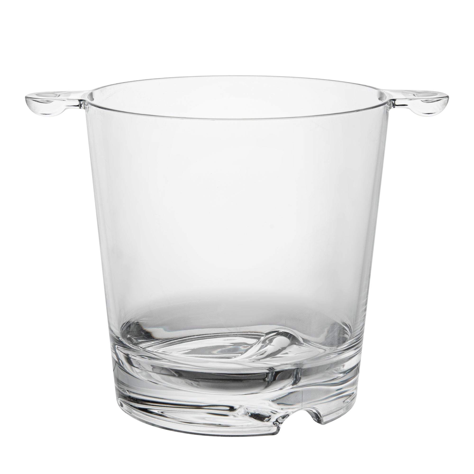 Bar Lux 2.4 qt Clear Plastic Ice / Champagne Bucket - 9" x 6 1/2" x 6 3/4" - 12 count box