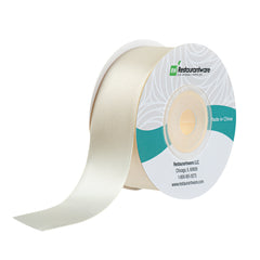 Gift Tek Ivory White Polyester Satin Ribbon - Single Face - 1