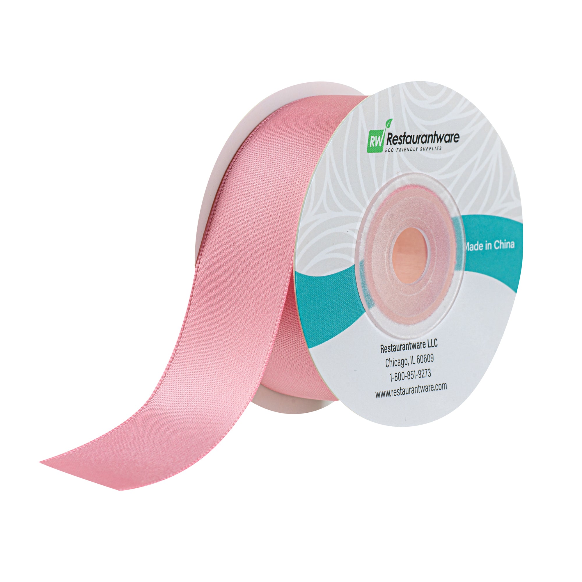 Gift Tek Pink Polyester Satin Ribbon - Single Face - 1" x 10 yds - 10 count box