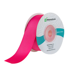 Gift Tek Shocking Pink Polyester Satin Ribbon - Single Face - 1