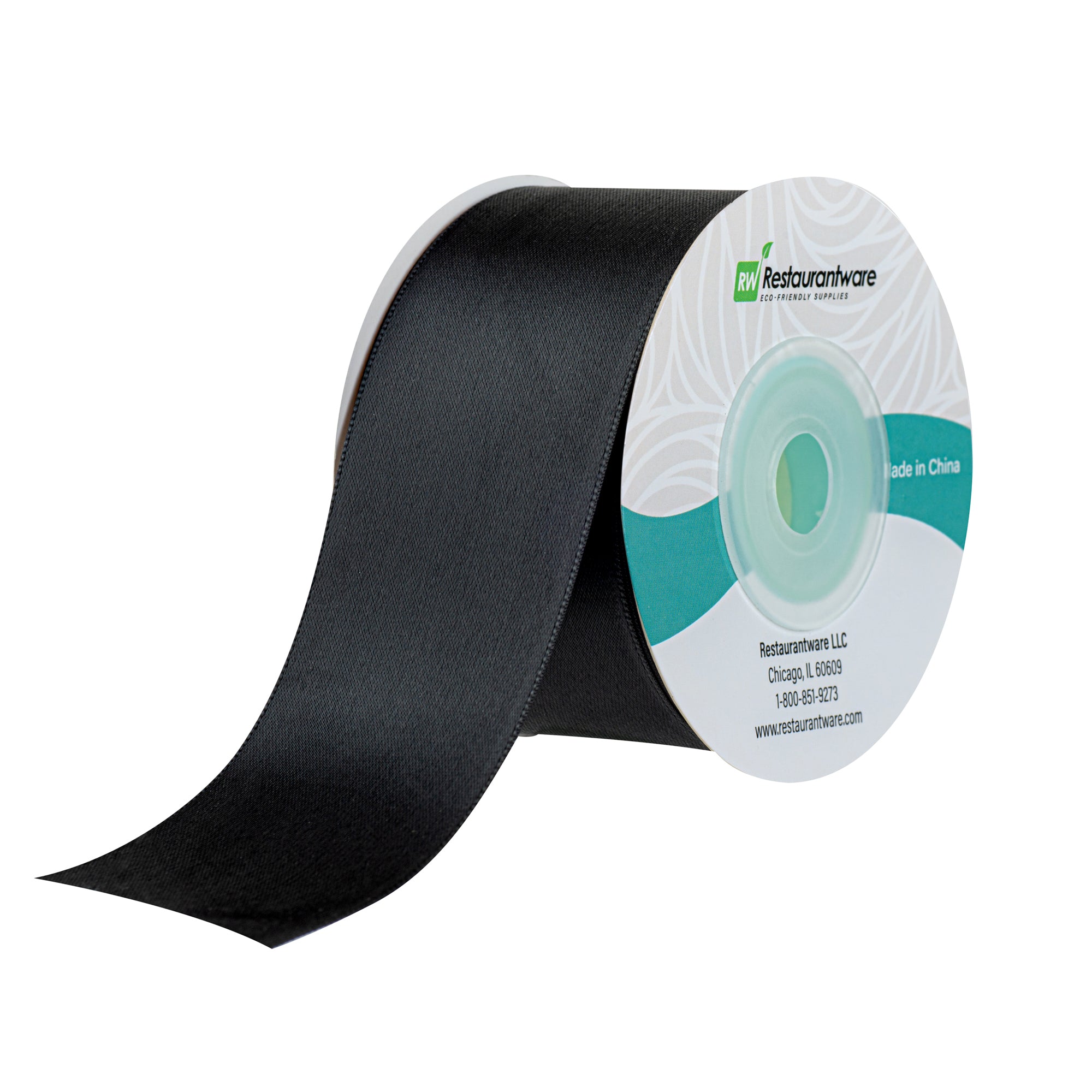 Gift Tek Black Polyester Satin Ribbon - Single Face - 1 1/2" x 10 yds - 10 count box