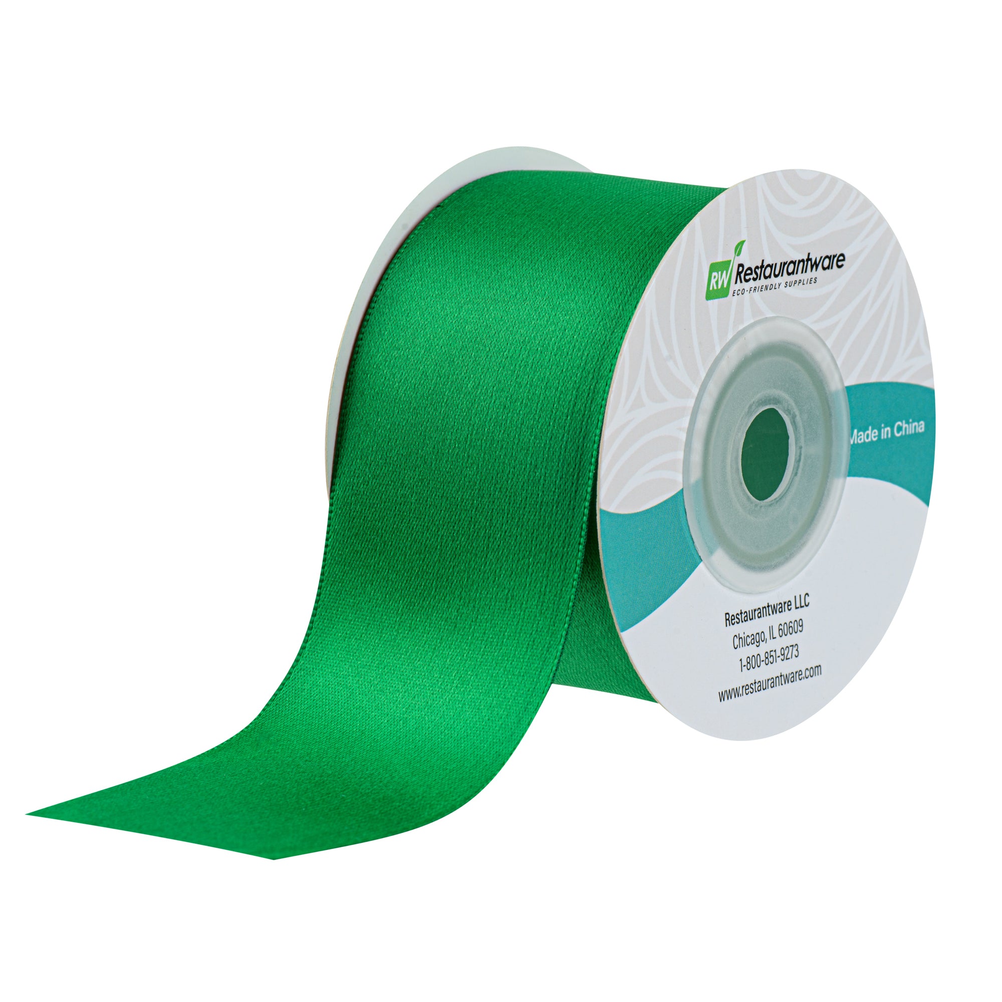 Gift Tek Emerald Green Polyester Satin Ribbon - Single Face - 1 1/2" x 10 yds - 10 count box