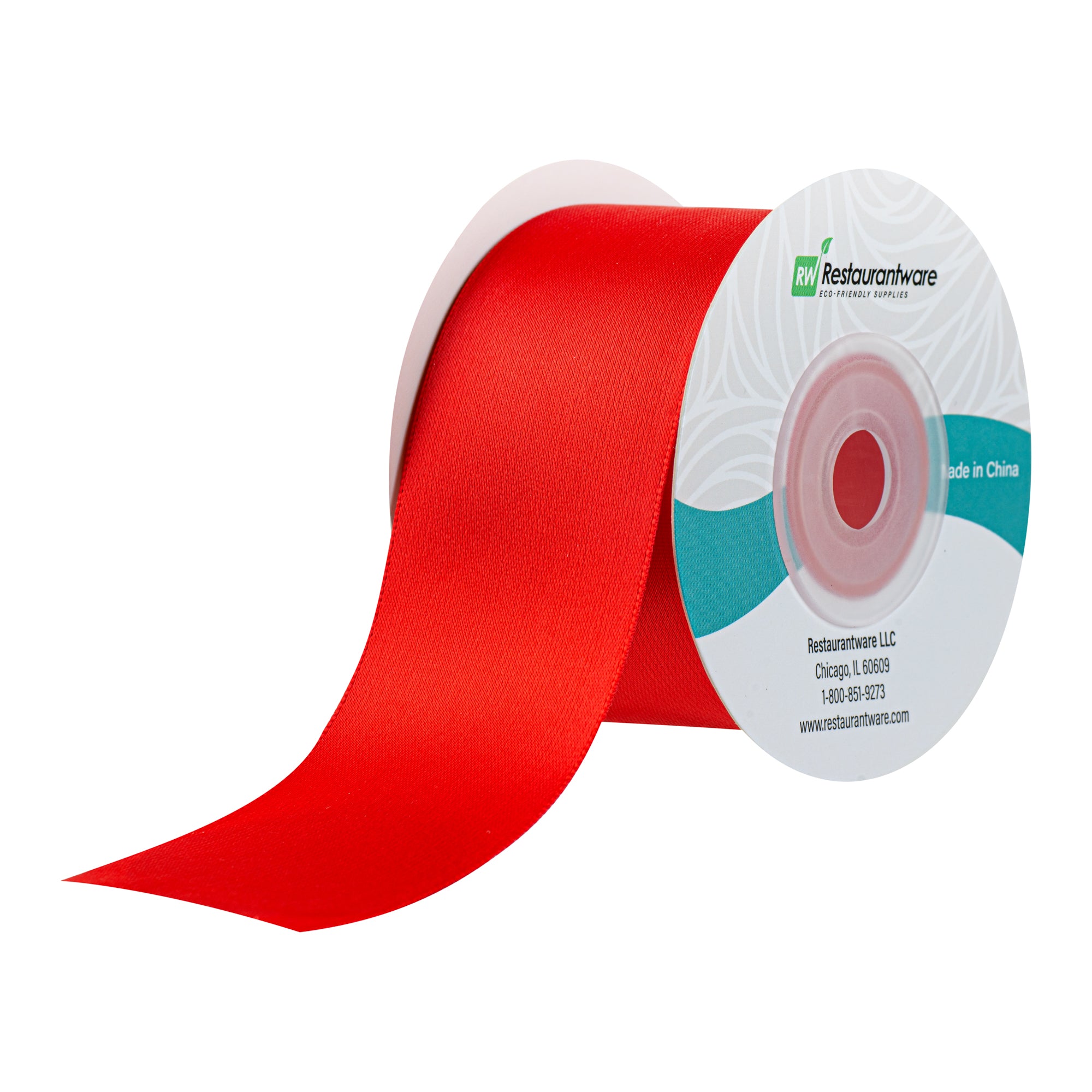 Gift Tek Red Polyester Satin Ribbon - Single Face - 1 1/2" x 10 yds - 10 count box