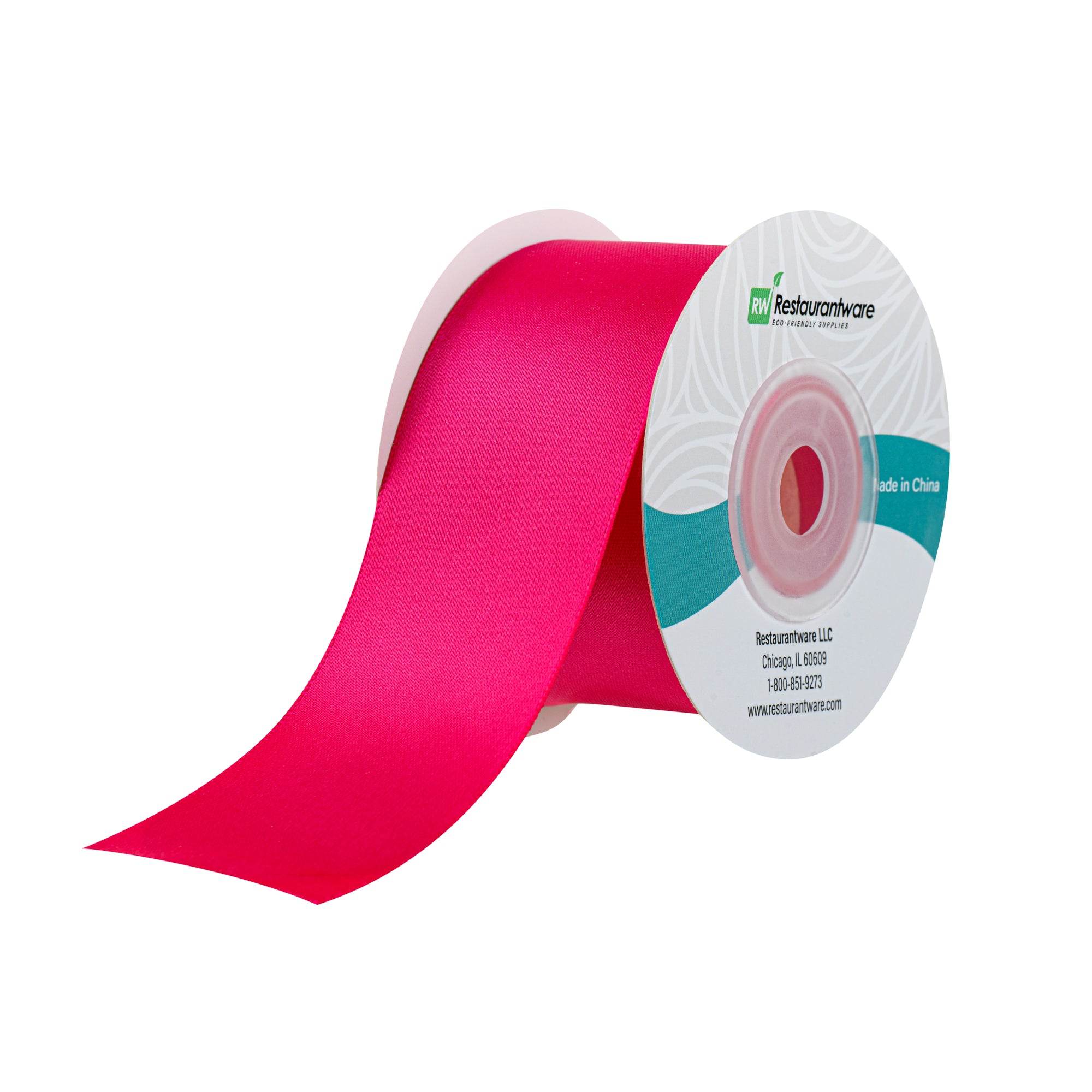 Gift Tek Shocking Pink Polyester Satin Ribbon - Single Face - 1 1/2" x 10 yds - 10 count box