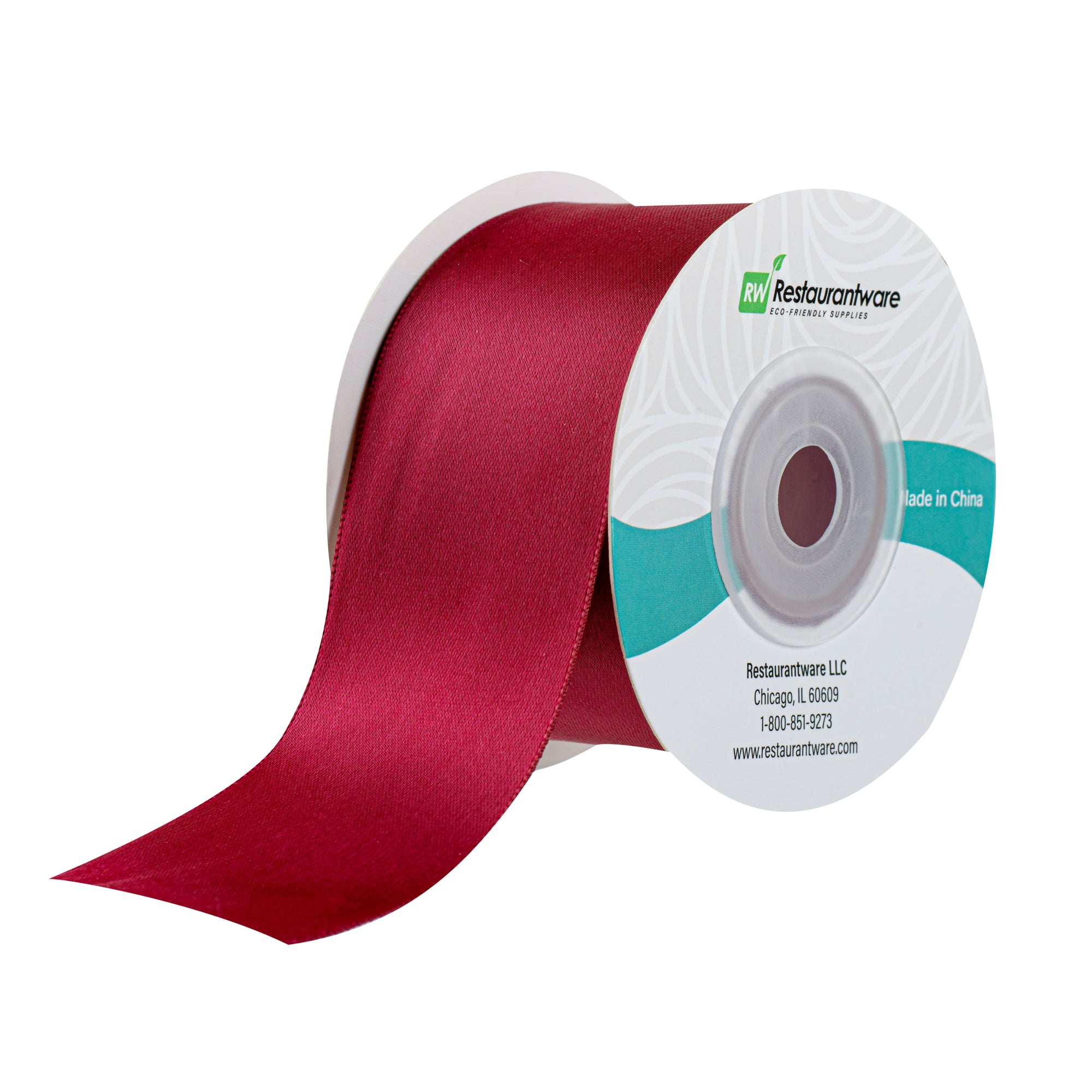 Gift Tek Sherry Red Polyester Satin Ribbon - Single Face - 1 1/2" x 10 yds - 10 count box