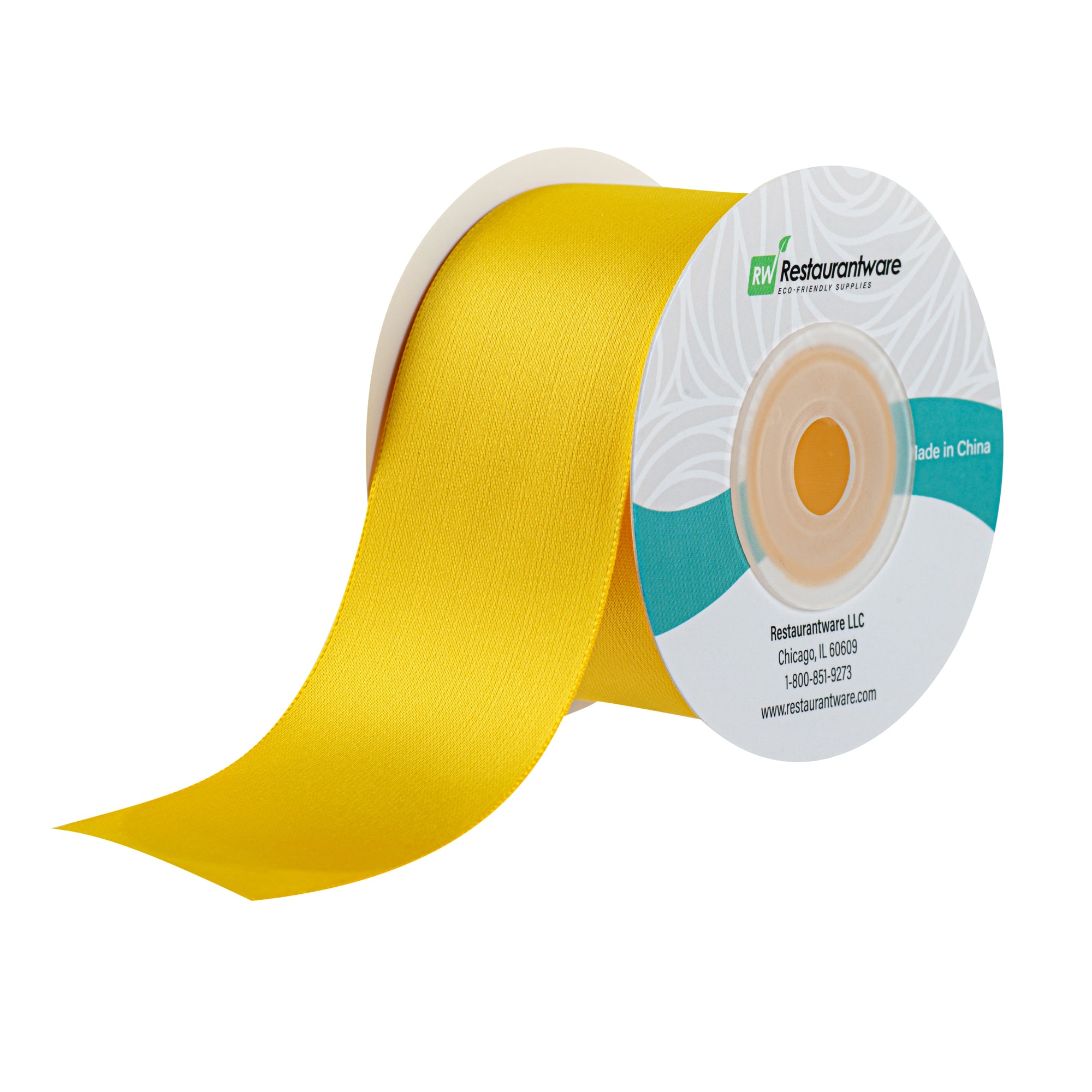 Gift Tek Yellow Polyester Satin Ribbon - Single Face - 1 1/2" x 10 yds - 10 count box