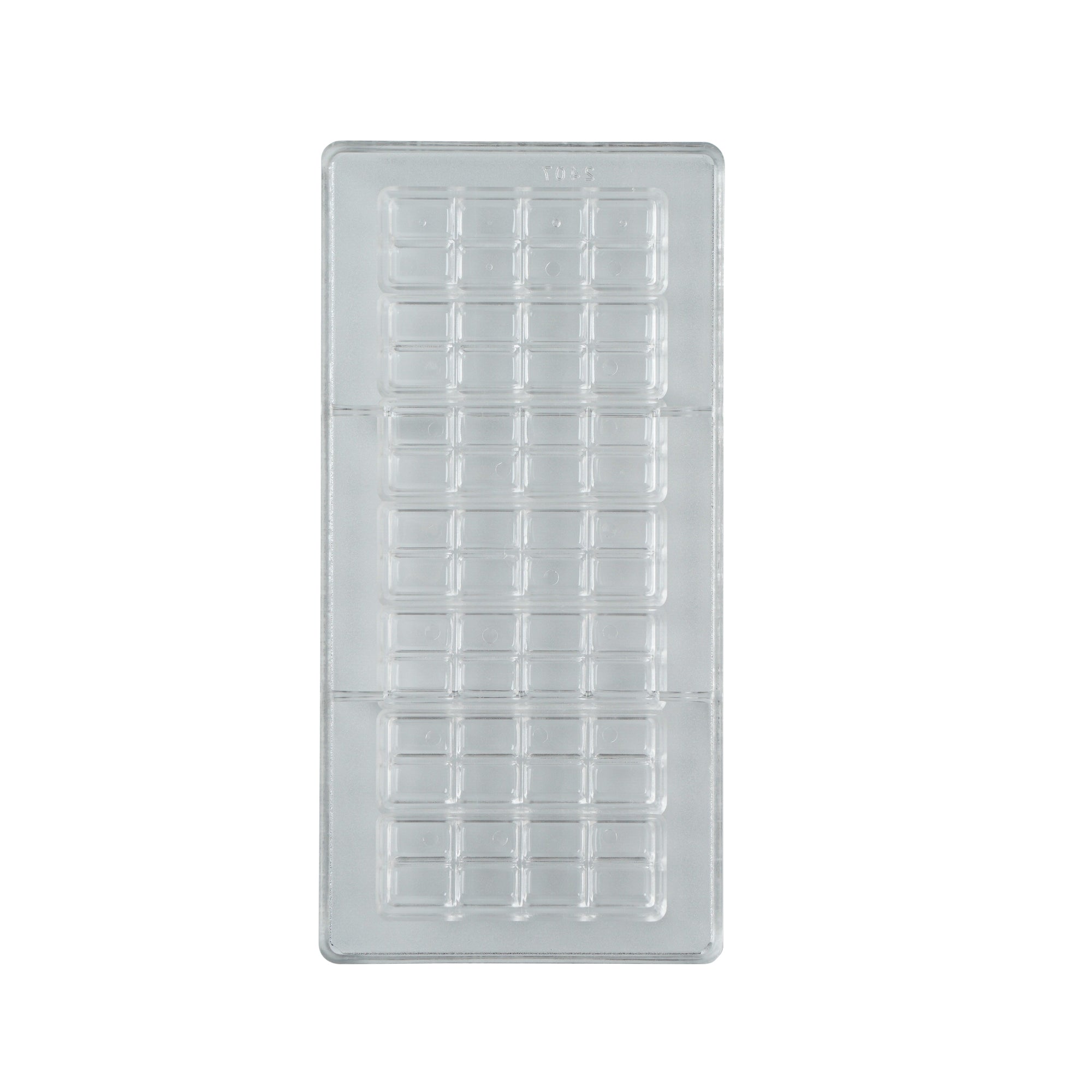 Pastry Tek Polycarbonate Break-Apart Candy / Chocolate Mold - 7-Compartment - 10 count box