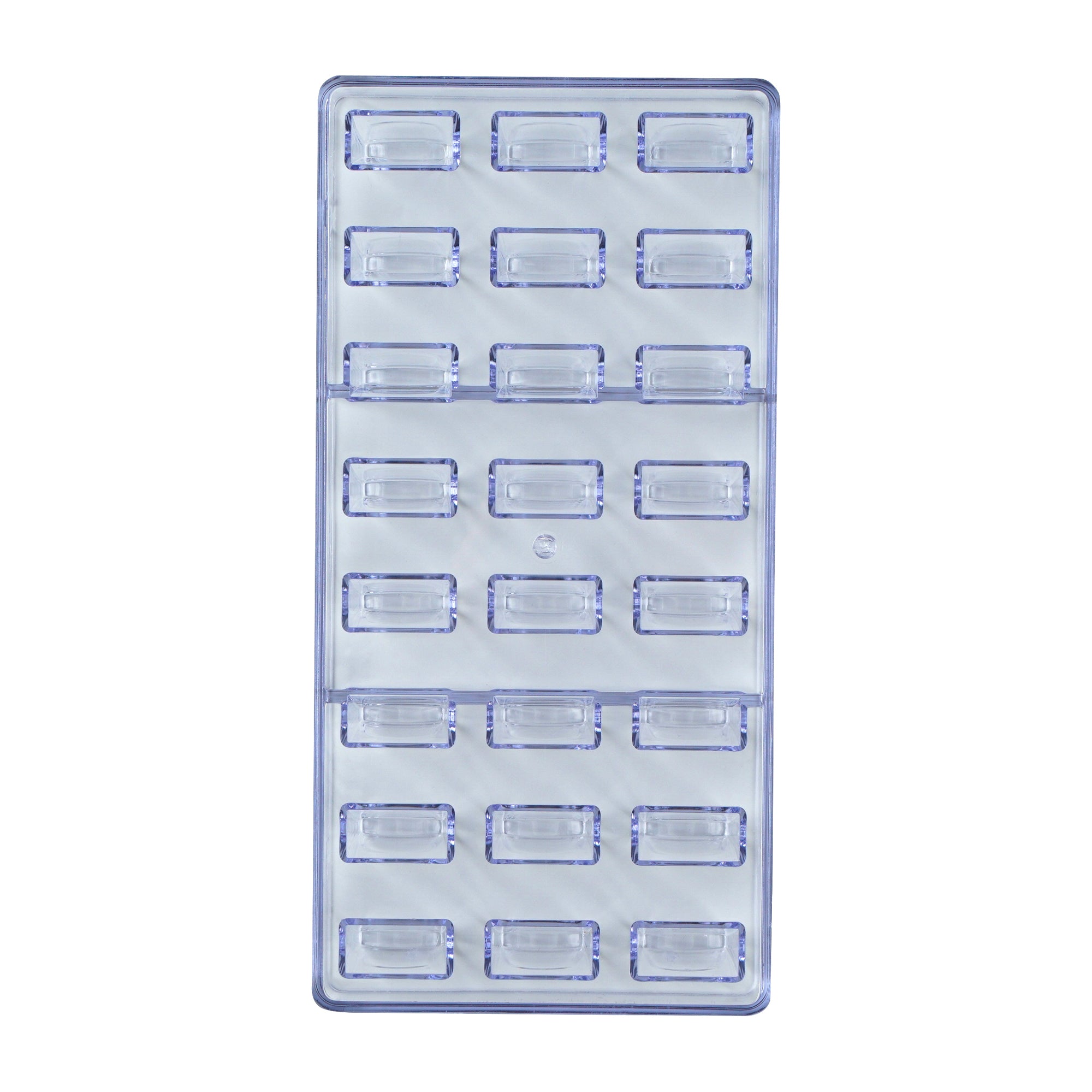 Pastry Tek Polycarbonate Triangle Bar Candy / Chocolate Mold - 24-Compartment - 10 count box