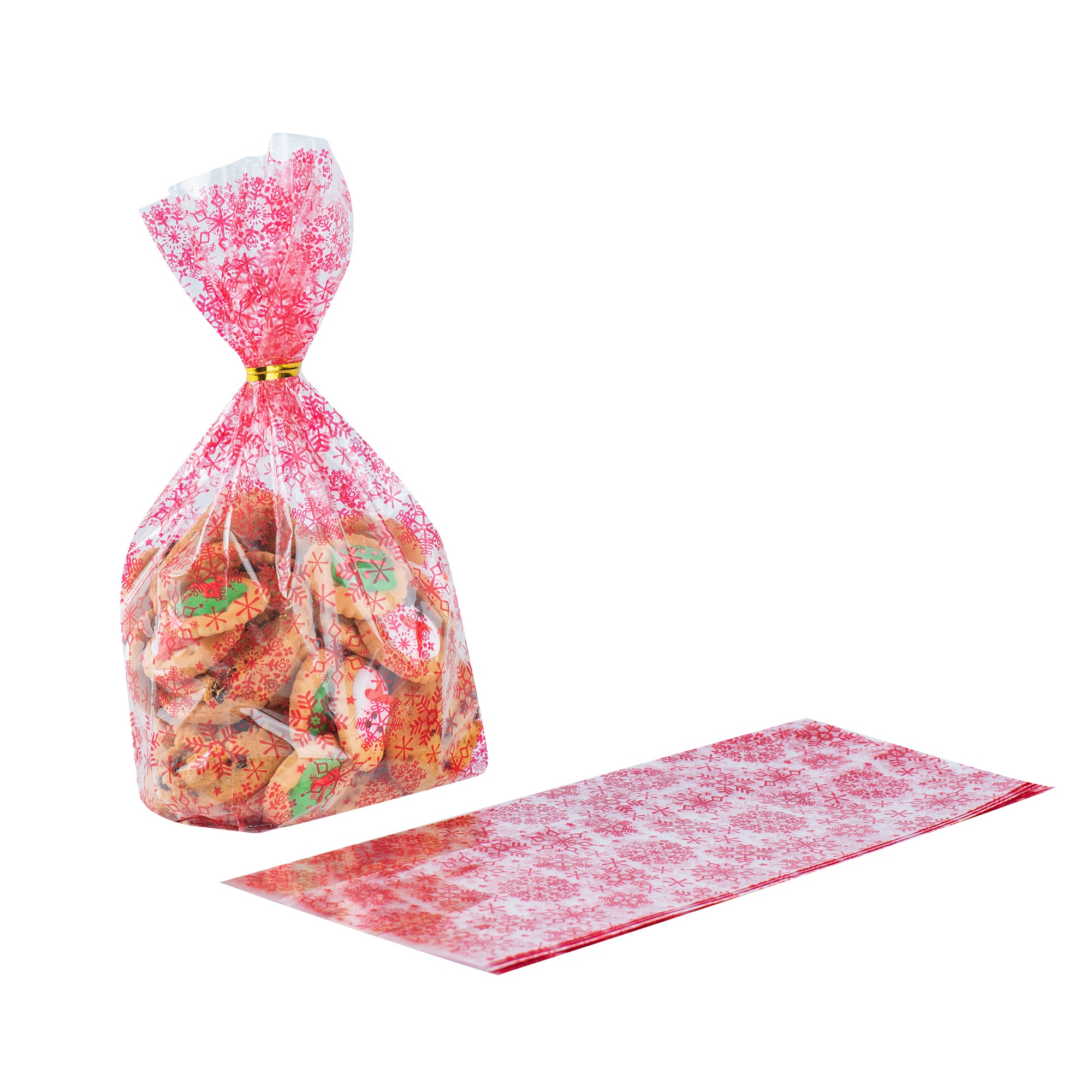 Bag Tek Plastic Candy Bag - Snowflakes - 4" x 2" x 9 1/2" - 4000 count box