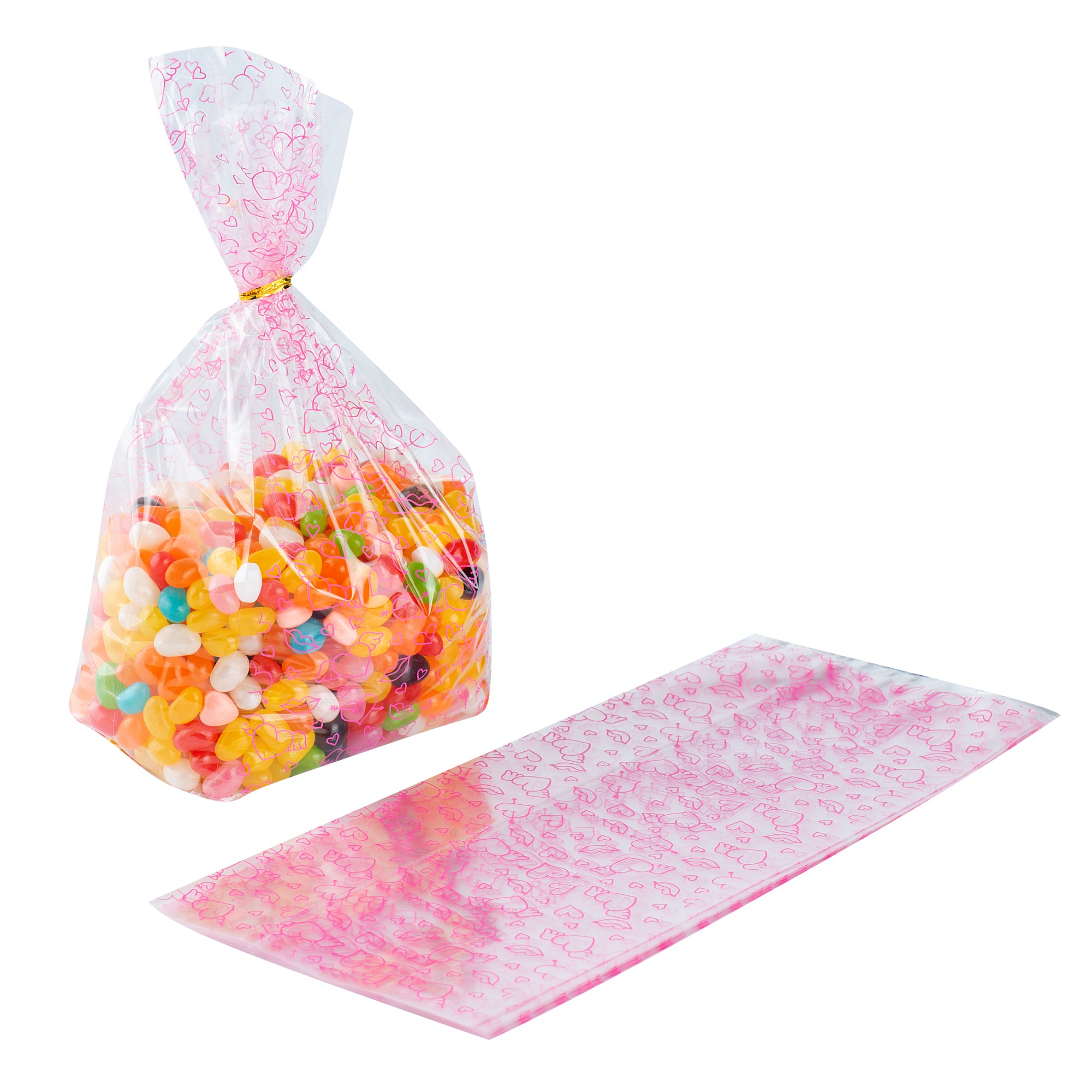 Bag Tek Plastic Candy Bag - Winged Hearts, Gusseted - 5" x 3" x 11" - 4000 count box