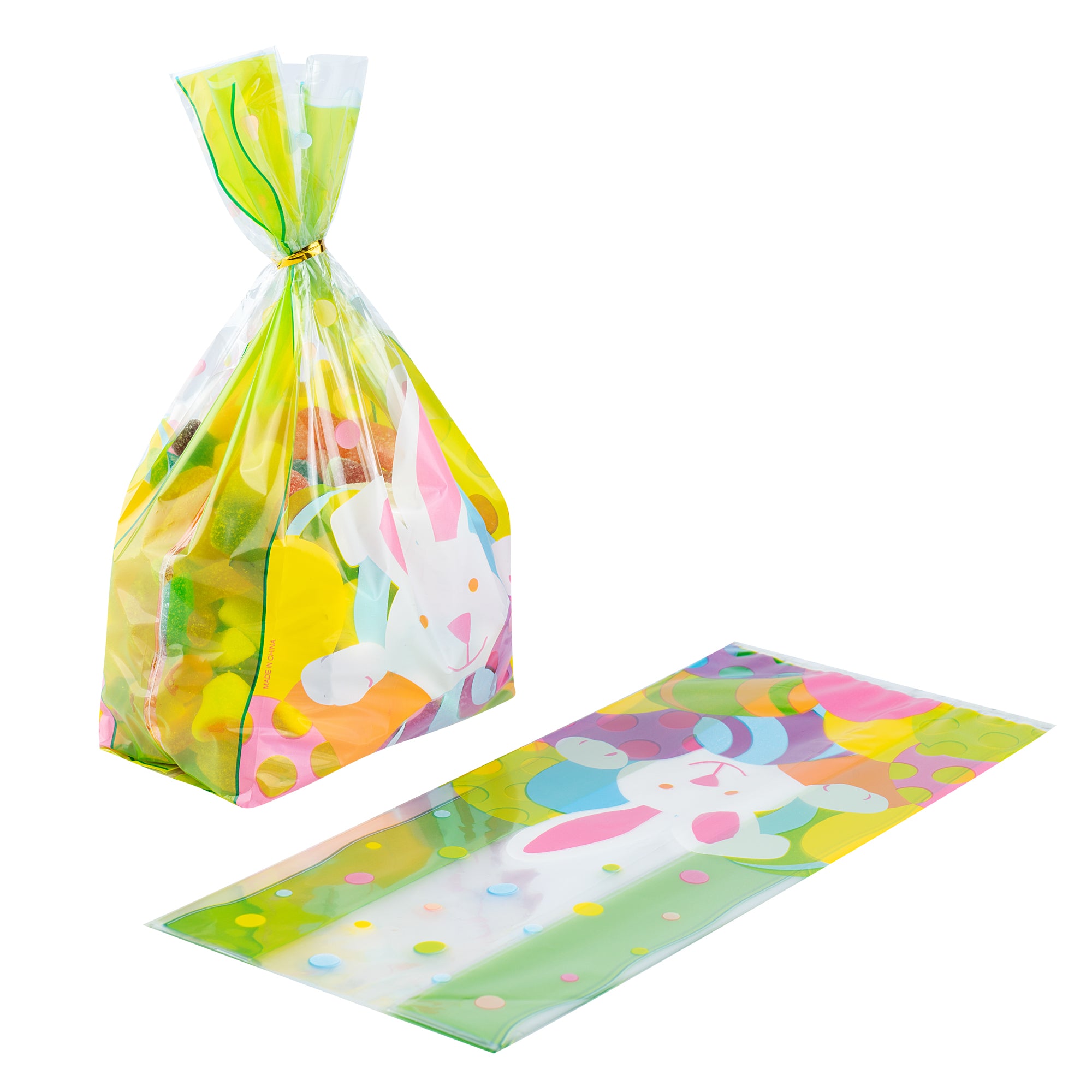 Bag Tek Plastic Candy Bag - Easter Bunny, Gusseted - 5" x 3" x 11" - 4000 count box