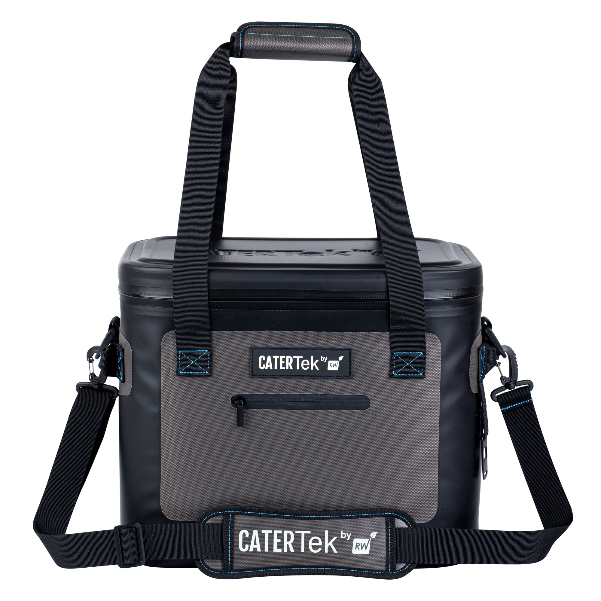 Cater Tek Black and Gray Insulated Soft Cooler - Holds 30 Cans, with Bottle Opener - 18 1/2" x 10 3/4" x 12 3/4" - 1 count box