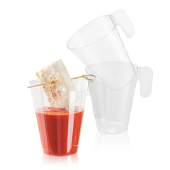 Mini Serve 2 oz Clear Plastic Cup - with Handle - 2 3/4