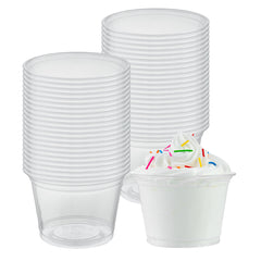 RW Base 9 oz Round Clear Plastic Dessert Cup - 3 3/4