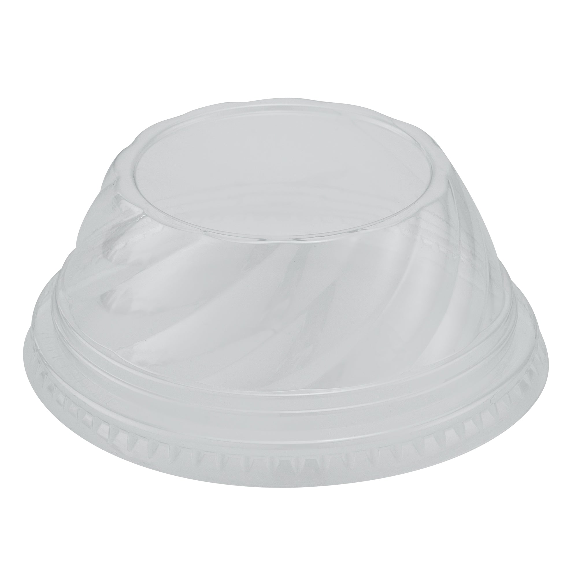 RW Base Round Clear Plastic Low Dome Lid - Fits Plastic Dessert Cup - 3 3/4" x 3 3/4" x 1 1/2" - 500 count box