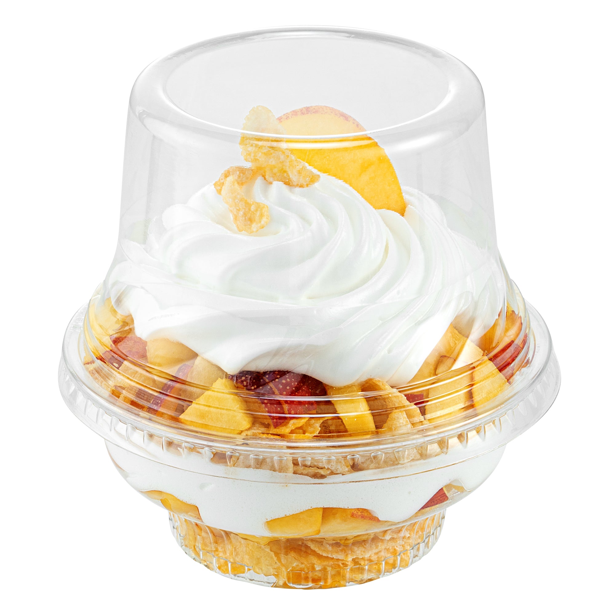 RW Base Round Clear Plastic Tall Dome Lid - Fits Plastic Dessert Cup - 3 3/4" x 3 3/4" x 2 1/2" - 500 count box