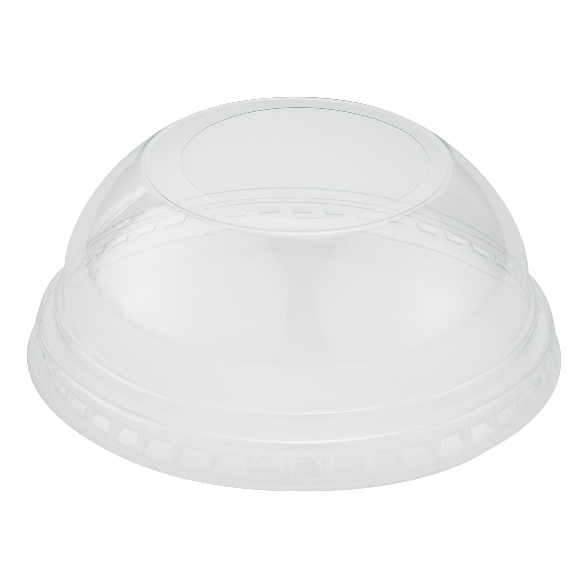 RW Base Round Clear Plastic Dome Lid - Fits Plastic Dessert Cup, with Hole - 3 3/4" x 3 3/4" x 1 1/2" - 500 count box