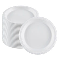 RW Base Round White Plastic Plate - Microwavable - 9