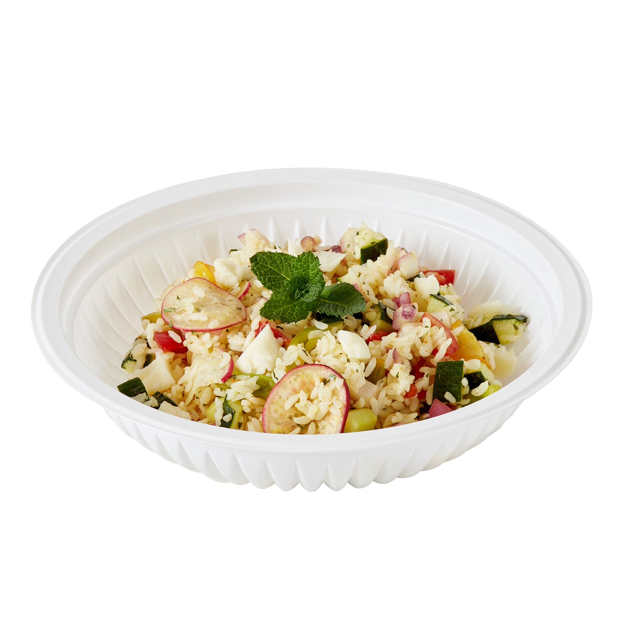 RW Base 34 oz Round White Plastic Bowl - Microwavable - 9" x 9" x 2" - 100 count box