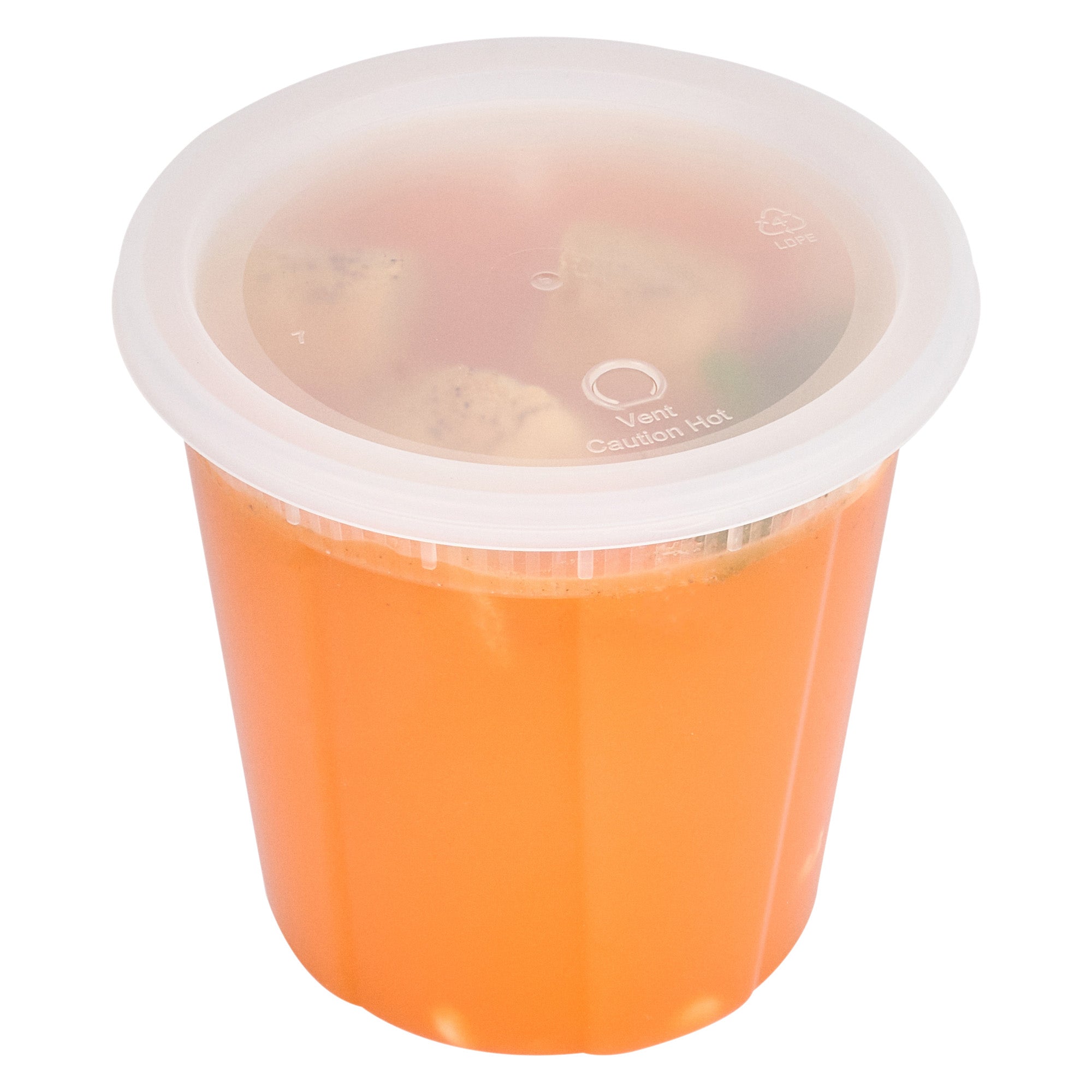 Asporto 32 oz Round Clear Plastic Soup Container - with Lid, Microwavable - 5" x 5" x 5" - 100 count box