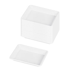 Bento Tek 1 oz Rectangle White Plastic Sauce Dish - 3